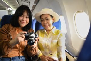 women in plane