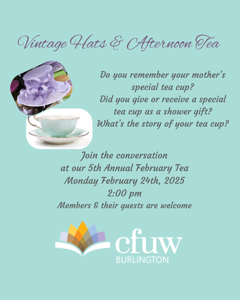 vintage hats and tea poster